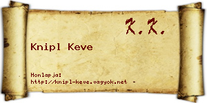 Knipl Keve névjegykártya
